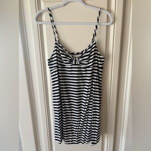 Kate Spade ladies summer spaghetti strap little Black and White Striped Dress SM